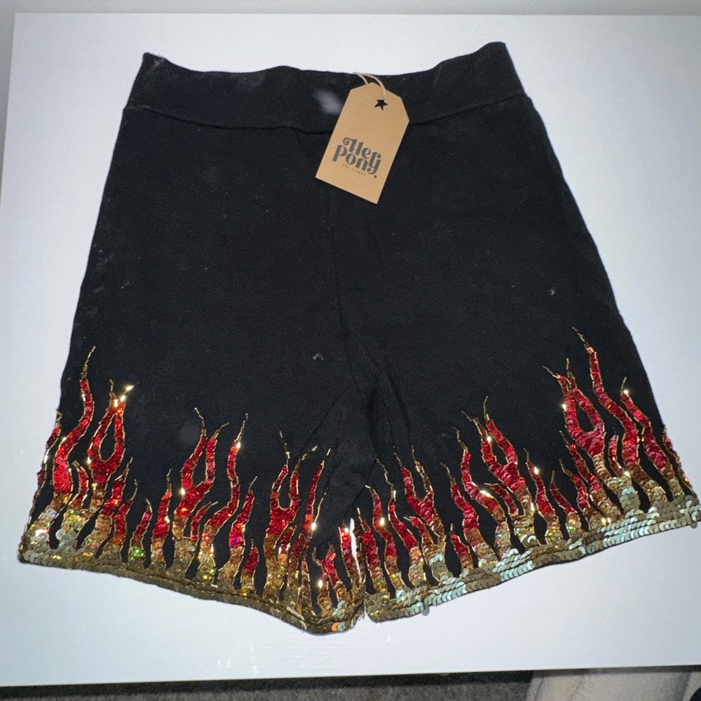 🔥 Her Pony The Label Blaze Sequin Biker Shorts | Size 14 / XL | NWT - Picture 7 of 7